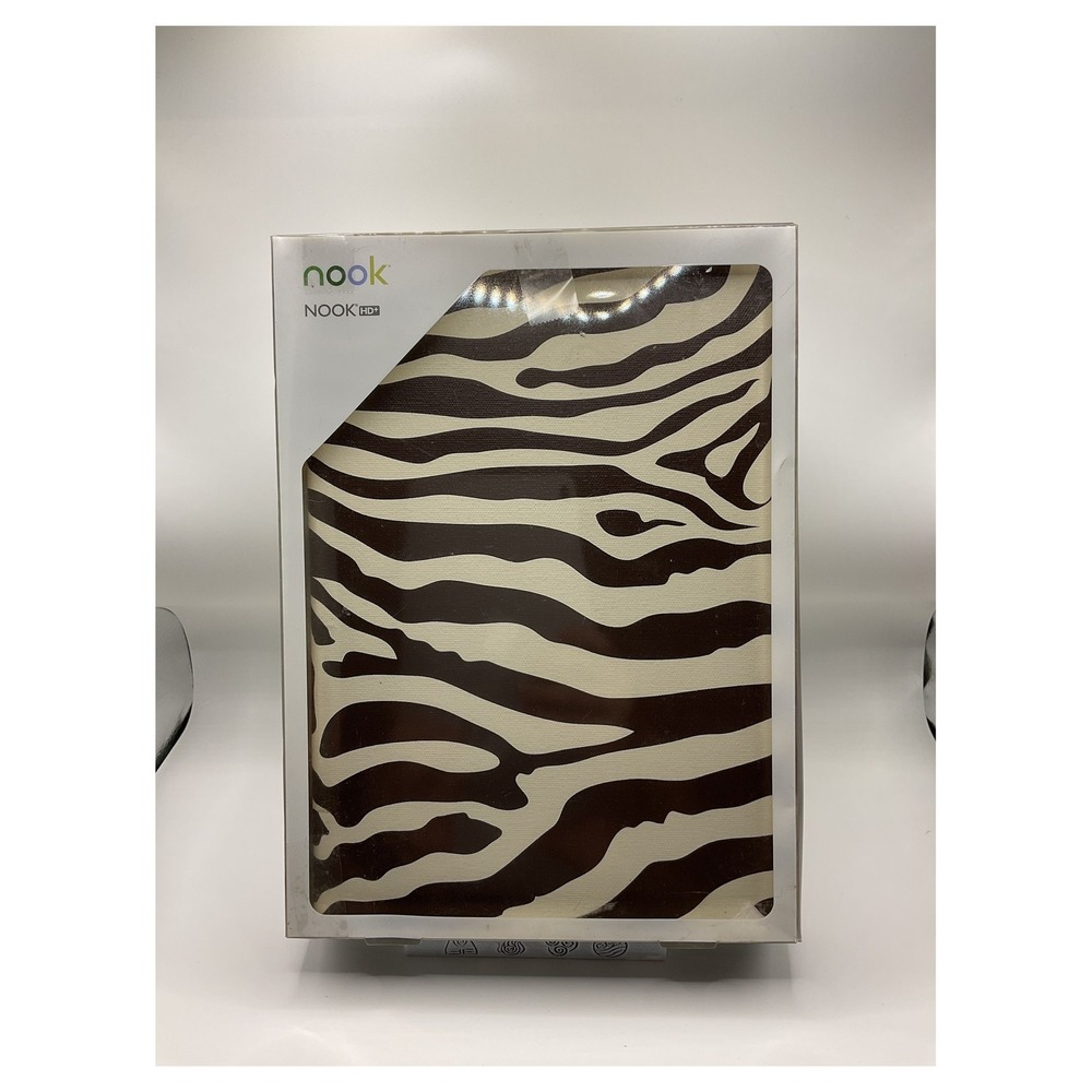 Nook HD+ Zebra Print Folio Case‎ 9 Inch Protective Cover New